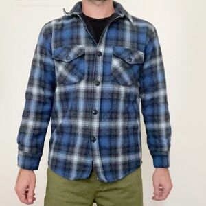 Pendleton CPO Men’s Long-Sleeve Plaid Wool Shirt Jacket Size Small Quilted